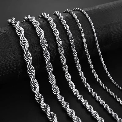 925 Sterling Silver Italian Rope Chain Necklace 4mm Mens Solid Diamond Cut NEW