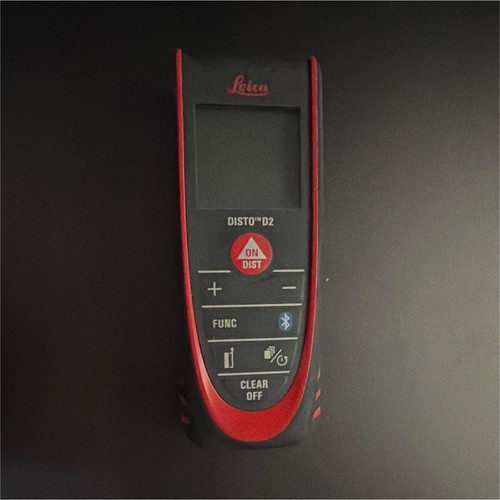 Leica DISTO D2 Laser Distance Measurer Bluetooth LCD Backlit Compact Black Red