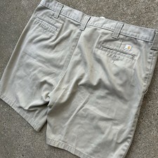 Men's 44 Carhartt Twill Canvas Khaki Tan Work Shorts B360 KHI
