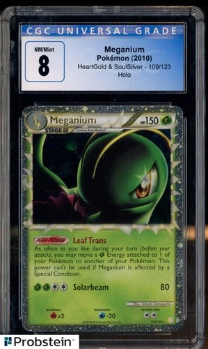 2010 Pokemon Heartgold & Soulsilver #109/123 Meganium Holo CGC 8 NM-MT