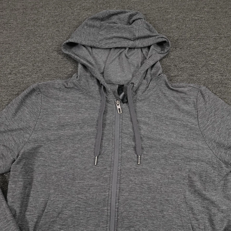 Sudadera con Capucha Kyodan Para Mujer Gris Mediana Cremallera Completa Atlética Agujeros para Pulgar Bolsillos Capas Foto 2 de 4