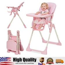 Baby High Chair, Foldable Feeding Chair for Babies  Toddlers, Adjustable Height