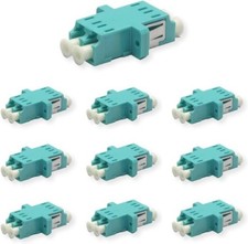 12pcs Fiber Optic Cable Adapter Coupler OM3 Multimode Duplex LC/UPC Female LC