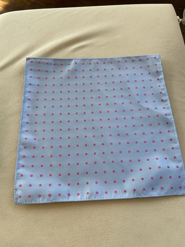 100% Silk Pocket Square Light Purple With Pink Dots