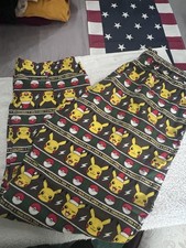 Hanna Andersson Pok mon Pikachu Christmas Pajama Pants Adult Unisex M