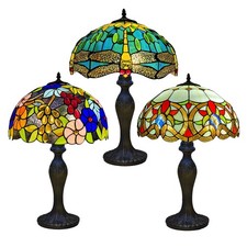Tiffany Style Stained Glass Table Lamp 16 Inch Wide, 24 Inch Tall, Handmade UK