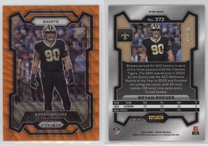 2023 Panini Prizm Rookies Orange Wave Prizm /60 Bryan Bresee #372 Rookie RC