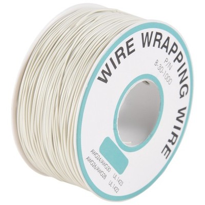 305M White PVC Coated Tin Plated Copper Wire Wire-Wrapping 30AWG Cable Roll N3S6