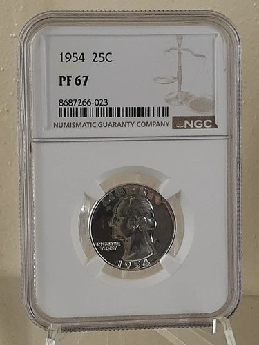 1954 25C NGC Proof PF 67 Washington Silver Quarter 1 Day Auction Only!! 90% Gem!
