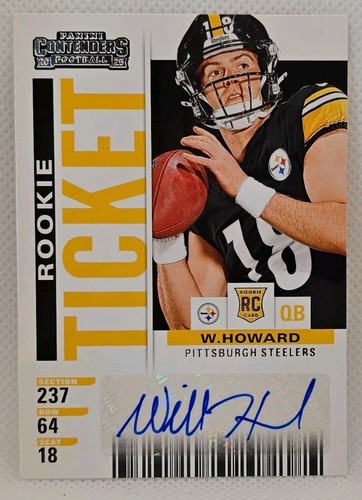 Will Howard #33 2025 Panini Select Contenders Rookie Ticket card