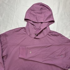 Lululemon Relaxed Fit Training Hoodie Mens Medium Plum Textured Pullover LM3DIQ