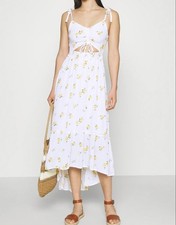 Hollister Women's Hem Cutout Dress Floral, Size Large, Cottagecore
