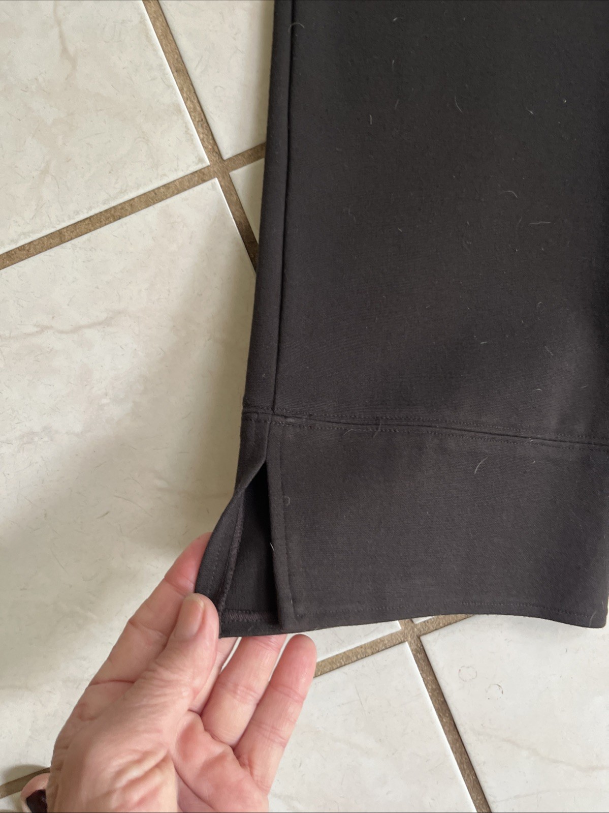 WORTH NEW YORK NEW! Dk Chocolate Brown Side Zip Straight Leg Knit Pants Sz 4