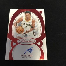 2024-25 Flawless Yves Missi Draft Gem Signatures Ruby RC Auto #01/15 Pelicans