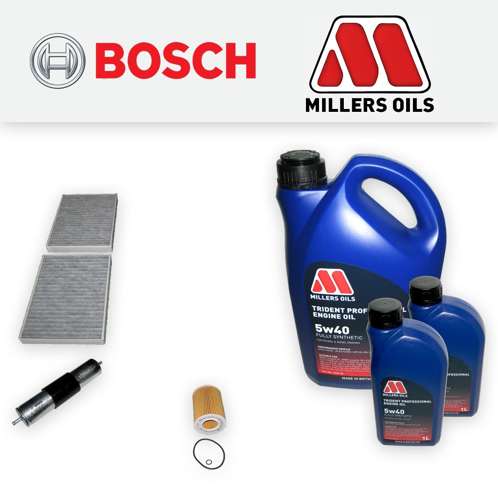 SERVICE KIT BMW 5 SERIES (E39) 520I 1991CC OIL FUEL CABIN FILTERS +OIL 1996-2004