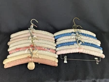 Satin Padded Pastel Boudoir Clothing Hangers Lingerie Vintage Boho Lot Of 16