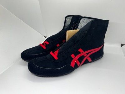 asics Boxing Wrestling Shoes Black Red Line Black Red lace NEW EX