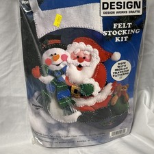 Christmas Stocking Kit Santa  Snowman 5032 Felt Sequins 16" Design Works