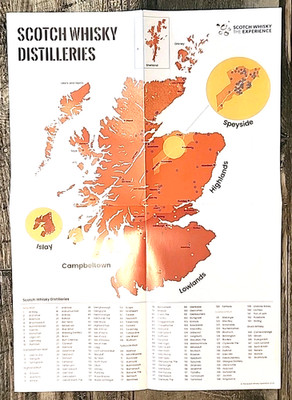 Scotland Scotch Whisky Distilleries Map 16.5'' x 24''