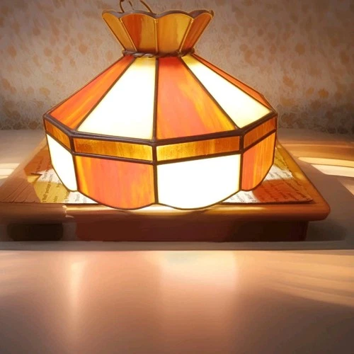 Vintage Stained Glass Hanging Ceiling Light Lamp Shade Tiffany Style
