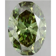 4.01 Oval Lab Grown Diamond For Engagement Ring IGI Fancy Vivid Green VS