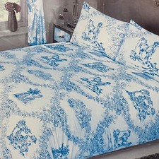 Toile De Jouy Blue Duvet Cover Set French Countryside Double