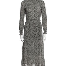 Reformation Maxi Dress Size 12 Black White Floral Long Sleeve High Neck Cute