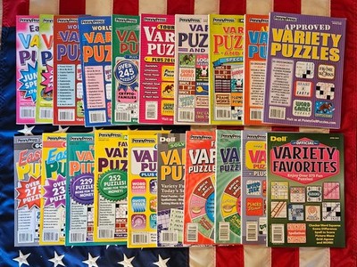 Lot of 3 Penny Press Dell Variety Puzzle Books UNSORTED mix Word Search Sudoku