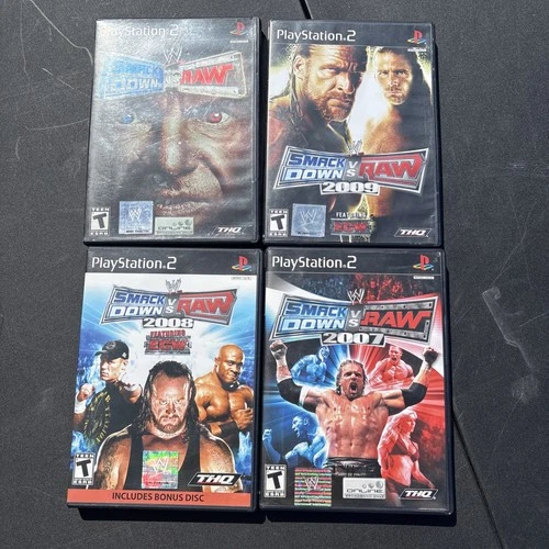 WWE SmackDown vs Raw PS2 Lot 2007 2008 20009 Complete CIB Tested
