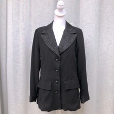 Vintage Black beaded collar single breasted blazer