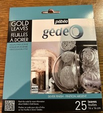 Pebeo Gedeo Gilding Foil Leaves 25 Sheets in Silver.