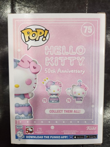 POP FUNKO HELLO KITTY VINYL FIGURE #75 50TH ANNIVERSARY CAKE SANRIO W.PROTECTOR - Picture 5 of 7