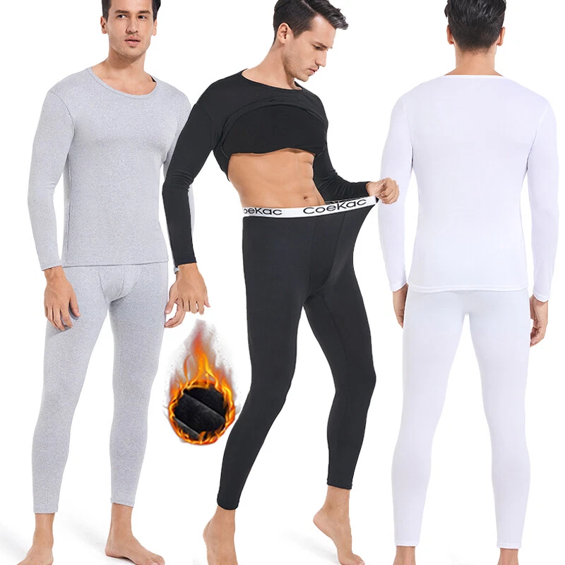 MEN FULL SET THERMAL SUIT UNDERWEAR LONG SLEEVE SHIRT TOP & LONG JOHNS  TROUSERS