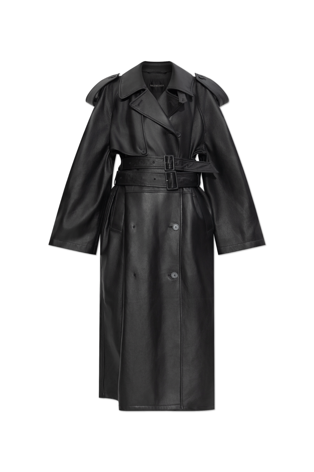 BALENCIAGA Black Leather Coat New & Authentic