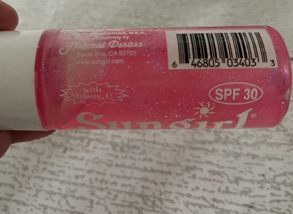 Vintage Sungirl Brand Pink Glitter SPF 30 Waterproof UVA Gel Sun Protect NOS - Image 2 of 4