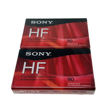 2 Pack Sony HF 90 Minute Blank Audio Cassette Tapes High Fidelity New