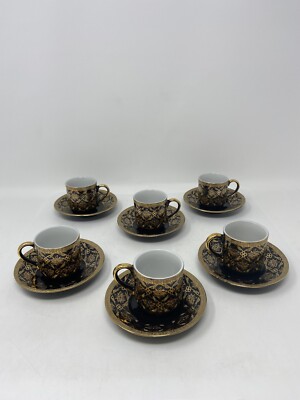 Yamasen Gold Collection Fine Porcelain 24k Gold Plated (6) Tea