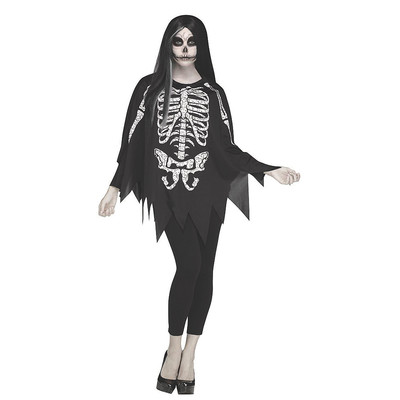 Poncho Skeleton Ad One Size - Fun World