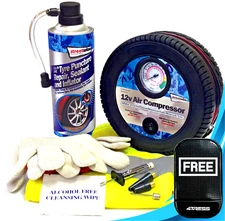 Tyre Puncture Repair Sealant Kit 12v Air Compressor Car Inflator Pump.Chem9 +M