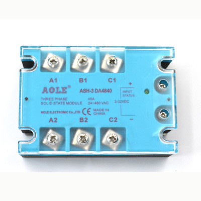 ASH-3-DA4840 Three Phase Solid State Relay Module DC to AC 3-32VDC to 480VAC 40A