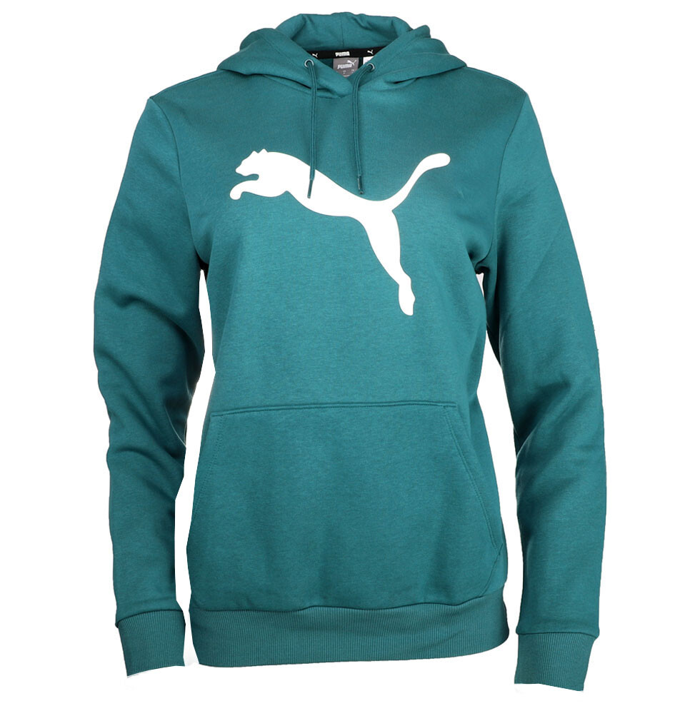 Пуловер с капюшоном и логотипом Puma Essentials Cat Женская повседневная верхняя одежда зеленого цвета 68098022