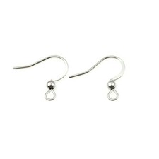 50 Stainless Steel Silver 17mm French Earwires Earring Hooks Wires Bead Findings