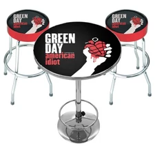 Green Day 'American Idiot' Bar Set - Table and 2 Bar Stools - NEW OFFICIAL