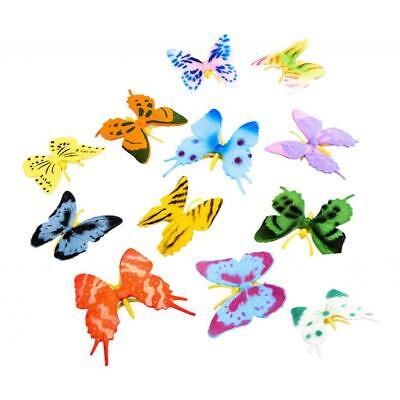 12X Colorful Plastic Butterfly Action Figure Insects Model Kids Educational Toys