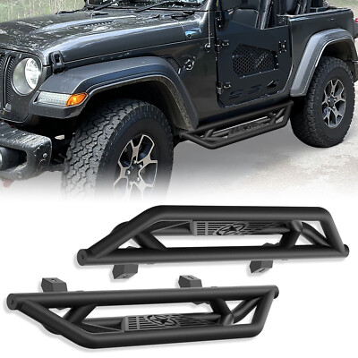 Fits for 18-2026 Jeep Wrangler JL 2 Drs Running Boards Drop Side Steps Nerf Bars
