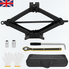 2.5 Ton Scissor Jack Car Wind Up Tyre Lift Chrome Crank Handle Emergency Tool