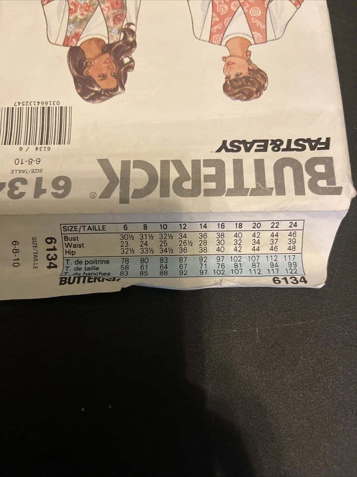 Butterick Sewing Pattern Top Dress 6 8 10 Misses Uncut New 6134 Vintage 1992 - Image 3 of 4