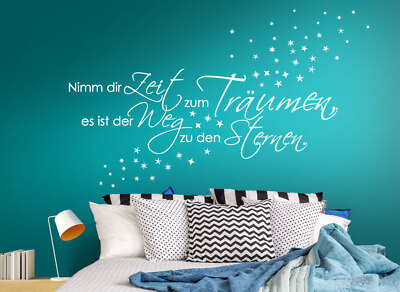 KLEBEHELD Wandtattoo „Nimm Dir Zeit Zu Träumen, Es Ist Der Weg Zu Den Sternen“ – Selbstklebend, Verschiedene Farben & Größen