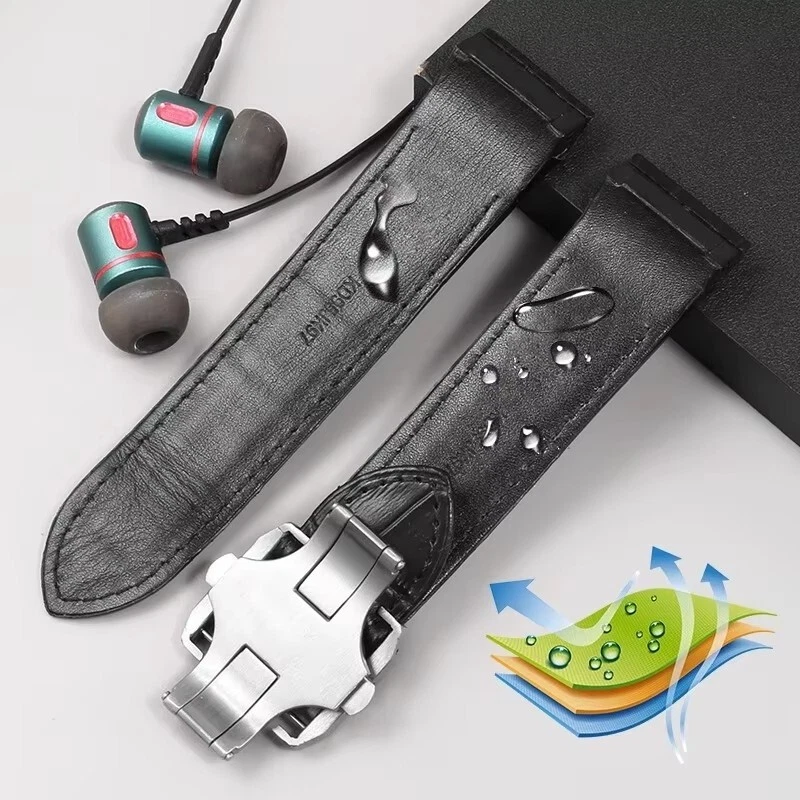 Cinturino orologio pelle per Cartier Santos 100 nero marrone 20mm 23mm pitonato - Immagine 3 di 4