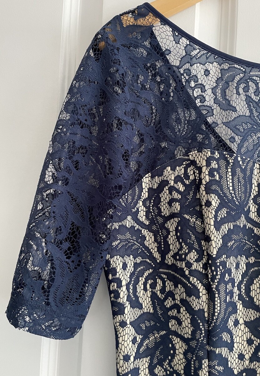 navy lace mother of the bride dress Navy A-Line Lace V-Neck Short Sleeves Long Mother of the Bride Dress main image 0